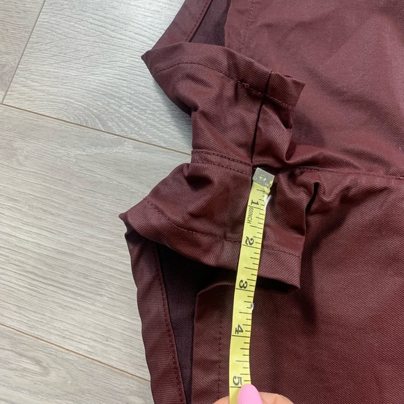 Zara Burgundy Coated Mom fit Shorts - Picture 10 of 12